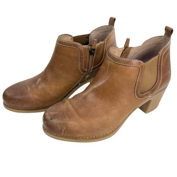 Dansko Shoes - DANSKO Harlene Waxy‎ Burnished Tan Short Comfort Ankle Boot Womens Size 38 US 8